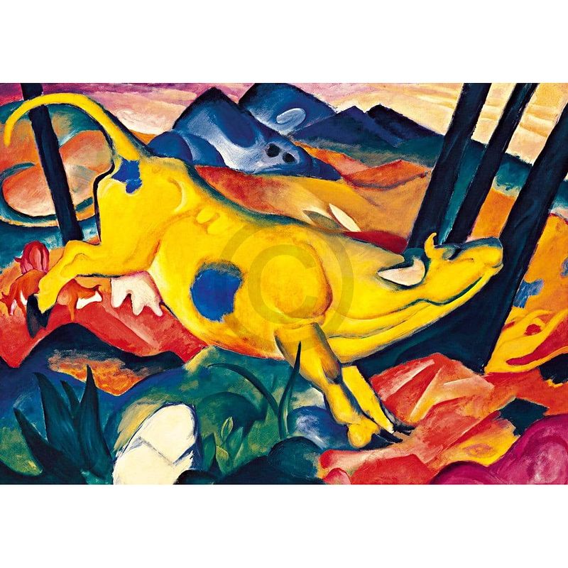 Foto van Franz marc - die gelbe kuh kunstdruk 29.7x21cm