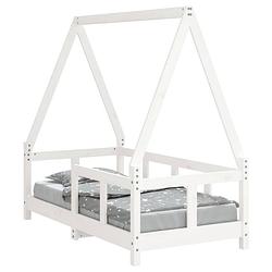 Foto van Vidaxl kinderbedframe 70x140 cm massief grenenhout wit