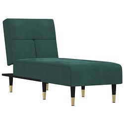 Foto van The living store verstelbare chaise longue - fluweel - donkergroen - 55x140x70 cm