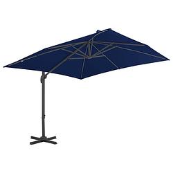 Foto van The living store hangende parasol - azuurblauw - 300 x 300 x 258 cm