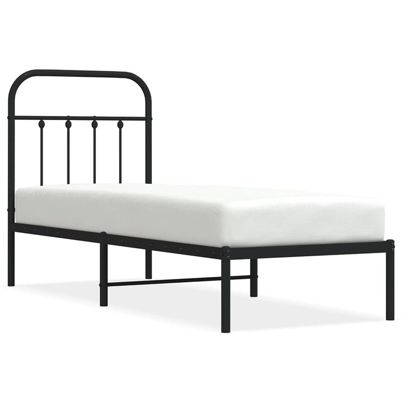 Foto van The living store bedframe - klassiek - robuust - 196 x 80 x 100 cm - zwart