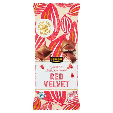 Foto van Jumbo gevulde melkchocolade red velvet 190g