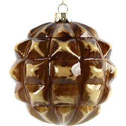 Foto van Non-branded kerstbal primo 10 cm glas bruin/goud