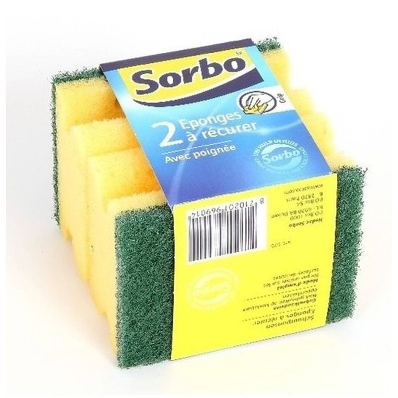 Foto van 6x sorbo schuursponzen / schoonmaaksponzen 9 x 6,5 x 4 cm - schuursponzen