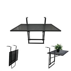 Foto van 4goodz balkontafel metaal 60x50x40 cm - zwart