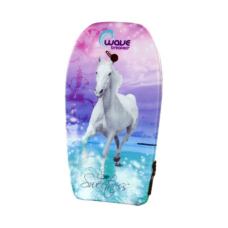 Foto van Sportx bodyboard paard junior foam 83 cm lichtblauw/roze