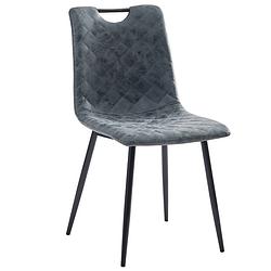 Foto van The living store eetkamerstoelen - 44.5 x 54.5 x 87.5 cm - zwart kunstleer