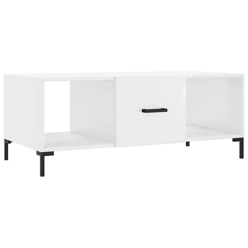 Foto van Vidaxl salontafel 102x50x40 cm bewerkt hout hoogglans wit