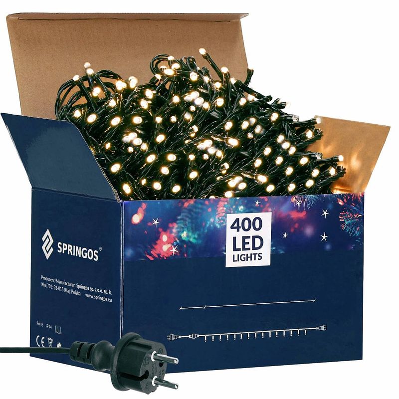 Foto van Kerstverlichting 24 m 400 led warm wit