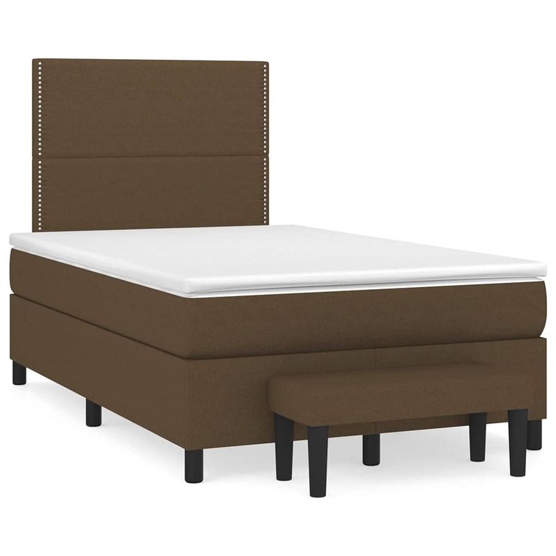 Foto van The living store boxspringbed - comfortable - bed - afmeting- 203 x 120 x 118/128 cm - ken- duurzaam materiaal