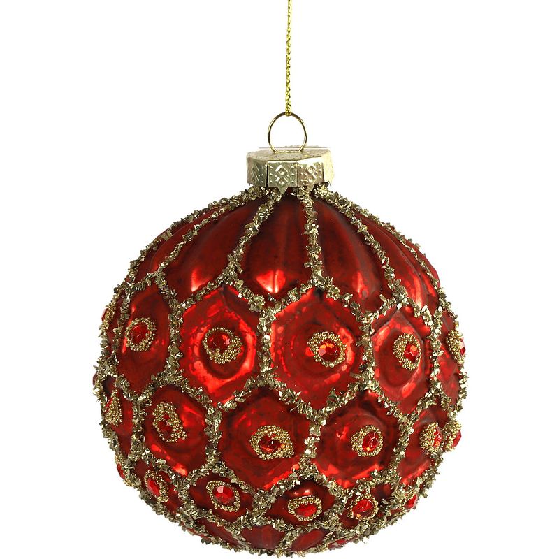 Foto van Tom kerstbal sylva 8 cm glas rood