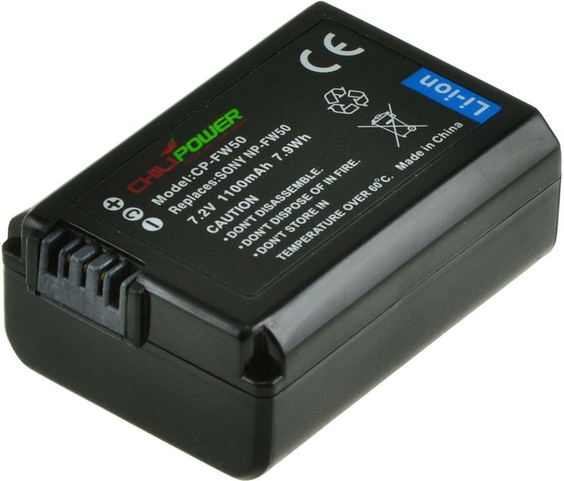 Foto van Chilipower np-fw50 accu voor sony - 1100mah