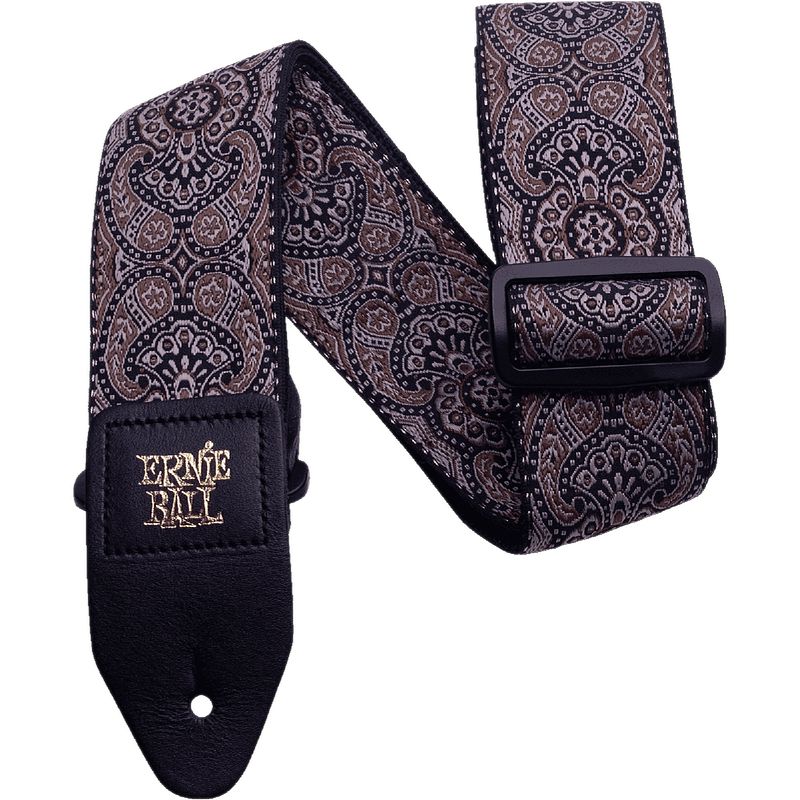 Foto van Ernie ball 4163 gold & black paisley jacquard strap gitaarband