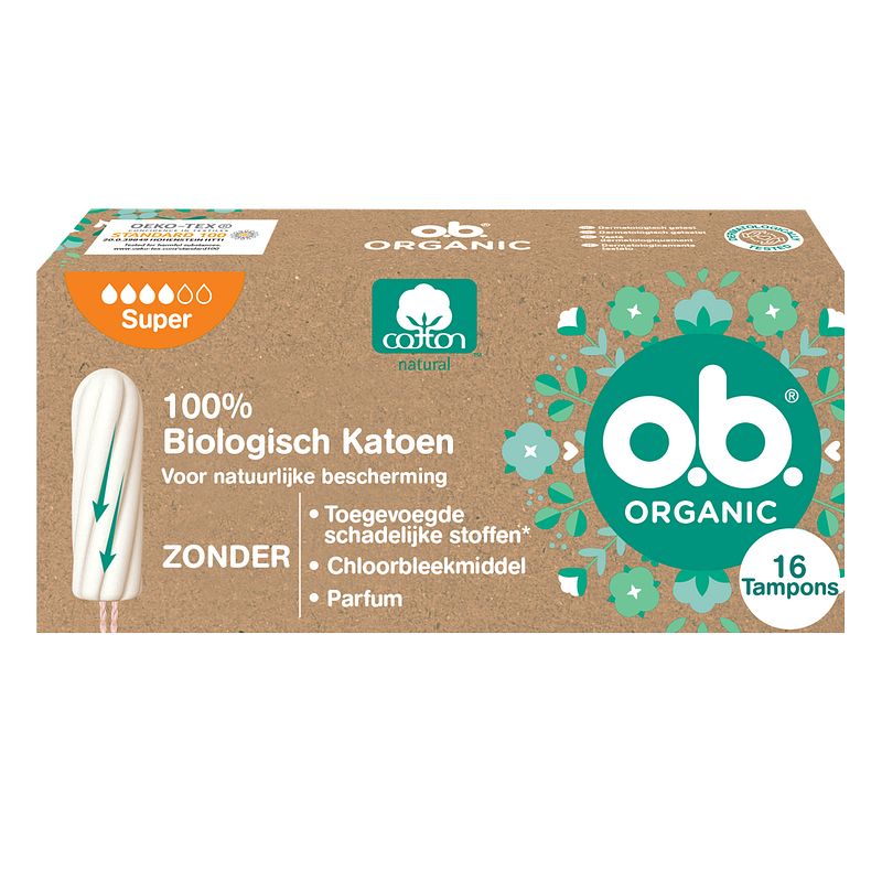 Foto van O.b. organic super tampons 16 stuks bij jumbo