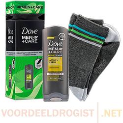 Foto van Dove men+care sport active fresh geschenkset - bodywash + sokken - pack 2023 - cadeauset mannen