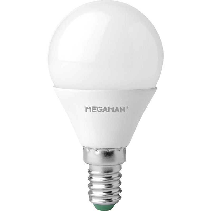 Foto van Megaman mm21124 led-lamp energielabel f (a - g) e14 kogel 5 w = 40 w warmwit (ø x l) 45 mm x 84 mm dimbaar 1 stuk(s)