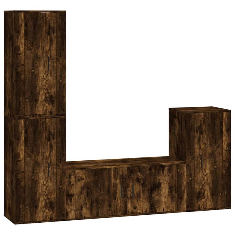 Foto van Vidaxl 4-delige tv-meubelset bewerkt hout gerookt eikenkleurig