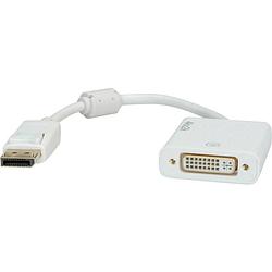 Foto van Roline displayport / dvi adapterkabel displayport stekker, dvi-d 24+1-polige bus 0.15 m grijs 12.03.3136 displayport-kabel