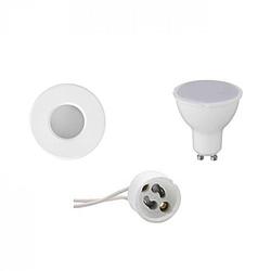 Foto van Led spot set - aigi - gu10 fitting - waterdicht ip65 - inbouw rond - mat wit - 8w - helder/koud wit 6400k - ø82mm