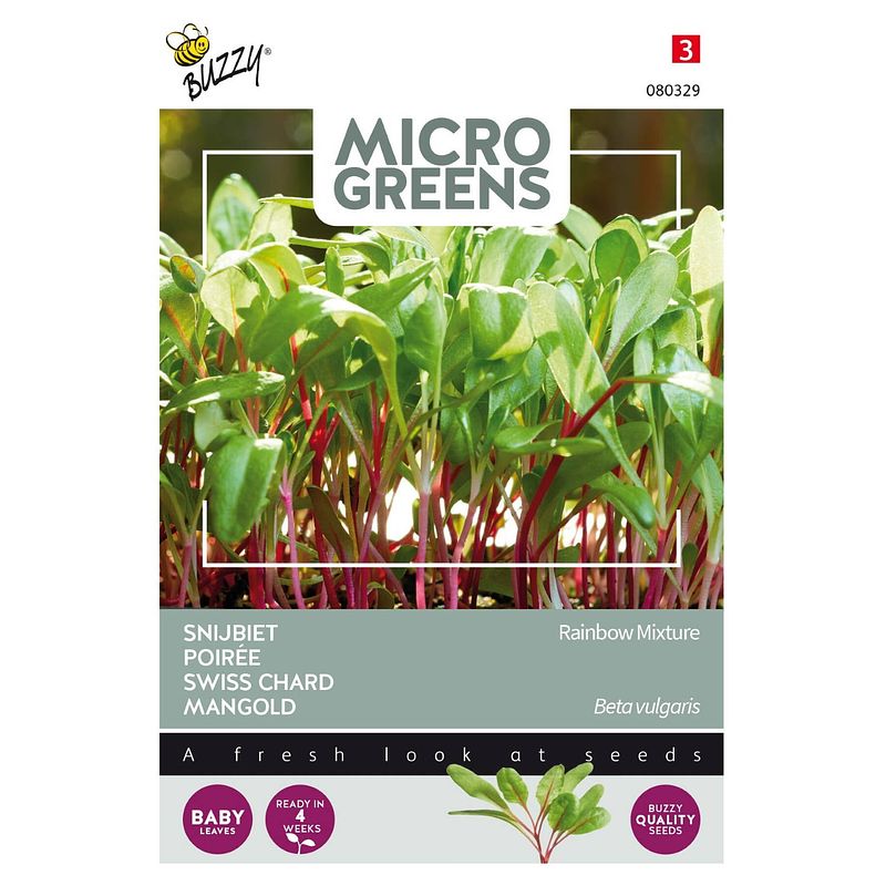 Foto van 5 stuks microgreens snijbiet gemengd