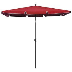 Foto van The living store parasol zira - tuinparasol - 210 x 140 x 238 cm - bordeau - polyester/staal - zwengelsysteem