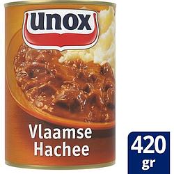 Foto van Unox vleesmaaltijd vlaamse hachee 420g bij jumbo