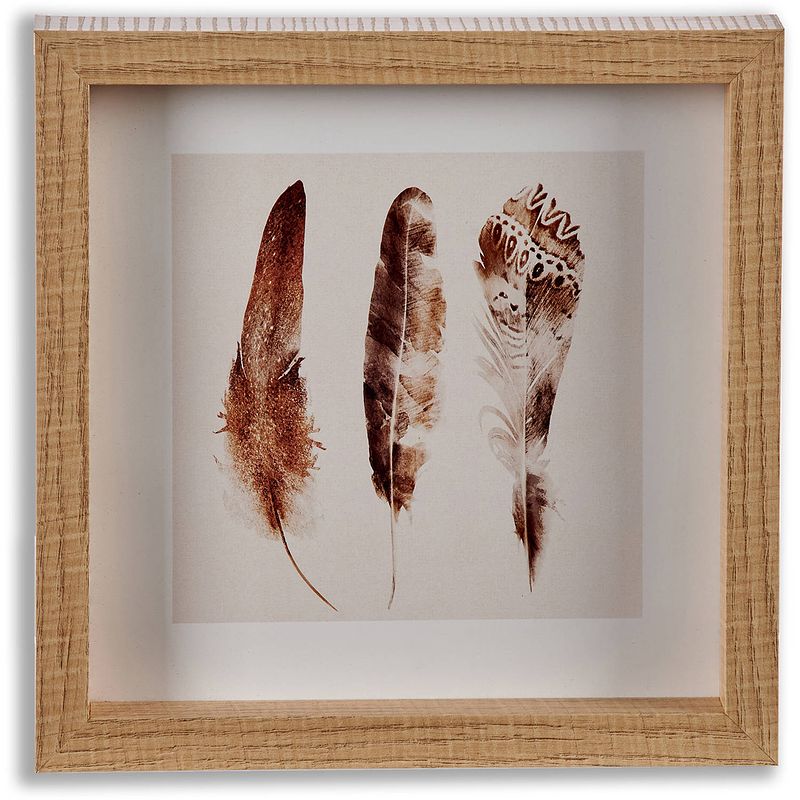 Foto van Giftdecor fotolijst vogelveer 22 x 22 x 2,5 cm hout naturel