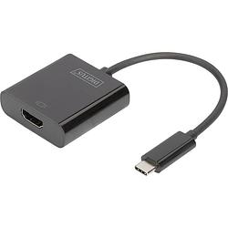 Foto van Digitus da-70852 usb / hdmi adapter [1x usb-c stekker - 1x hdmi-bus] zwart 15.00 cm