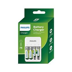 Foto van Philips batterij oplader - usb oplaadbaar - incl. aa batterijen en aaa batterijen - universele batterijlader