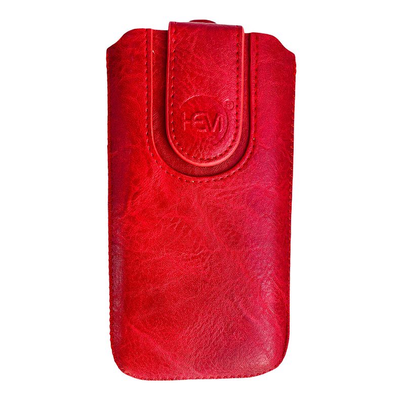 Foto van Hem insteekhoes - geschikt voor samsung s10 - rood - suede look - met handig trekkoord en magneetsluiting