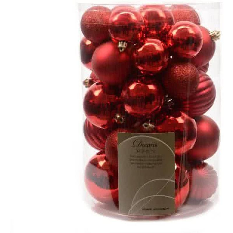 Foto van Kerstballen mix box 34 stuks rood