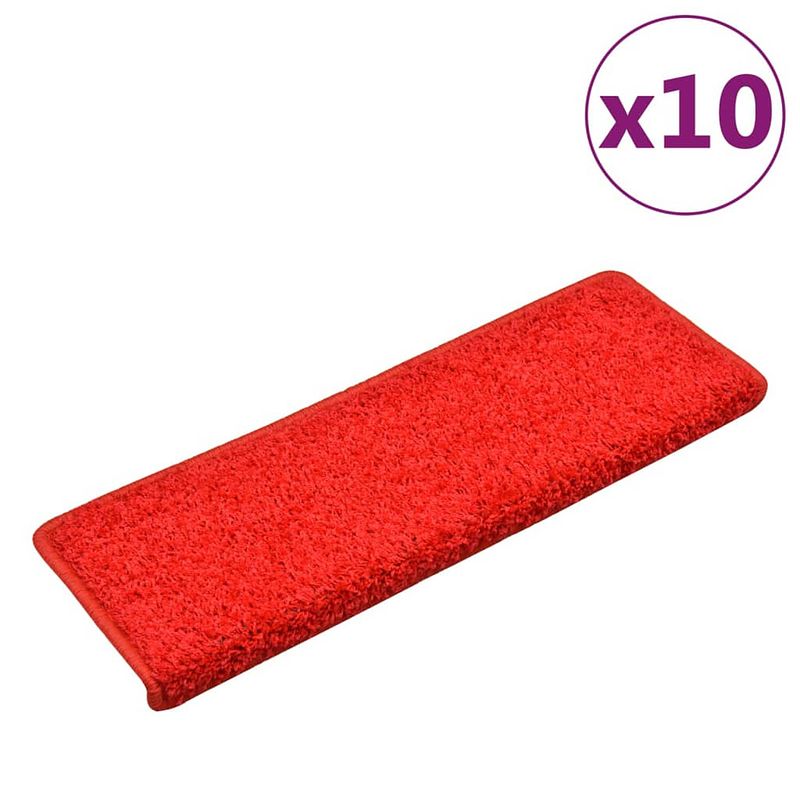 Foto van Vidaxl trapmatten 10 st 65x21x4 cm rood