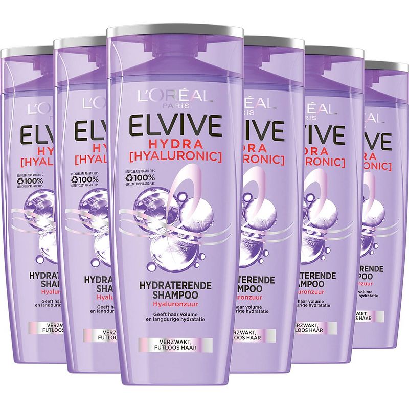 Foto van L'oréal paris elvive shampoo hydra hyaluronic hydraterend - 6 x250 ml