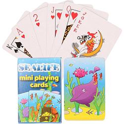 Foto van Mini zeedieren thema speelkaarten 6 x 4 cm in doosje - kaartspel