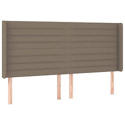 Foto van Vidaxl hoofdbord met randen 203x16x118/128 cm stof taupe