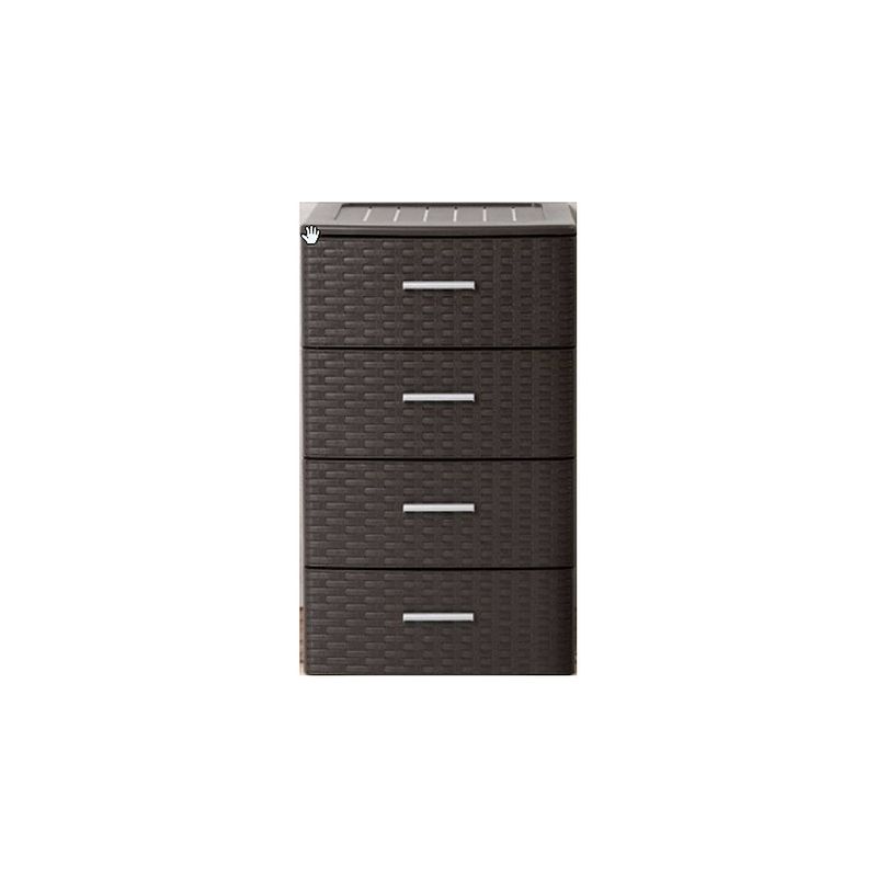 Foto van Ladeblok/bureau organizer met 4 lades rotan bruin 39,5 x 36,5 x 61,5 cm - ladeblok