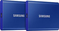 Foto van Samsung portable ssd t7 1tb blauw  - duo pack