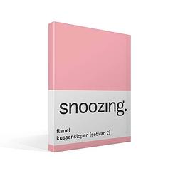 Foto van Snoozing - flanel - kussenslopen - set van 2 - 60x70 - roze