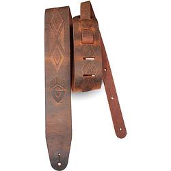 Foto van Guild leather deluxe tooled americana guitar strap gitaarband bruin