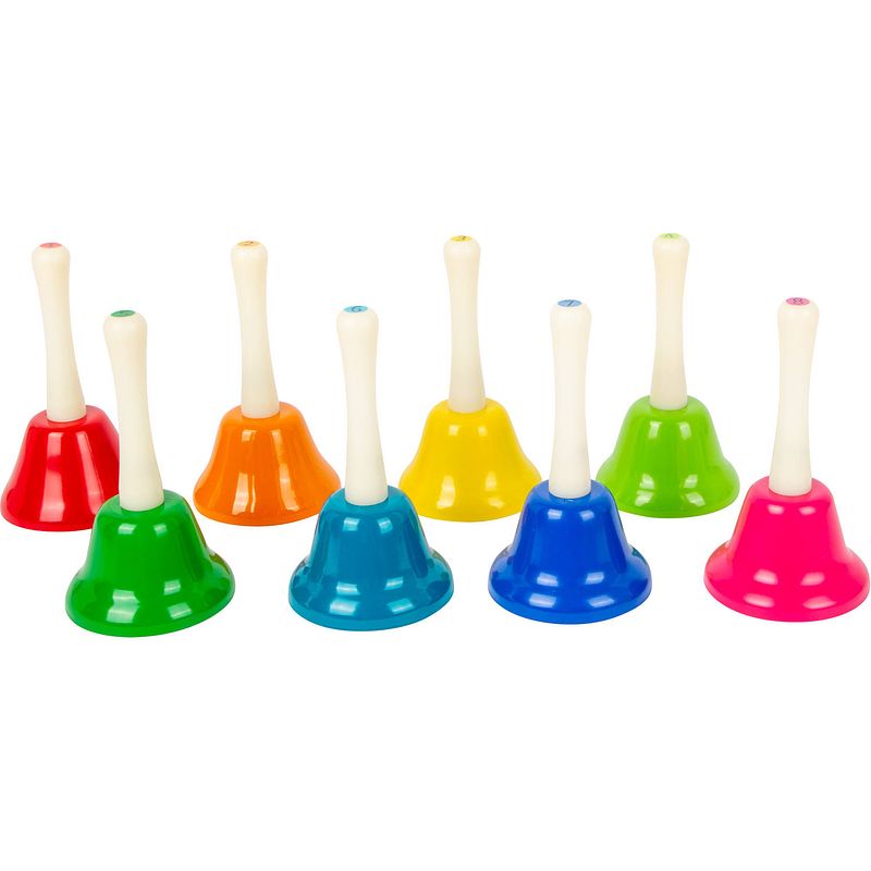 Foto van Small foot handbelletjes junior 7,5 cm staal 8 stuks