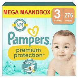 Foto van Pampers - premium protection - maat 3 - mega maandbox - 276 luiers - 6/10 kg