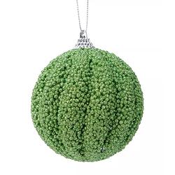 Foto van Kerstbal foam glitter - mistletoe groen