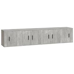 Foto van The living store tv-meubelset - betongrijs - 4-delige set - 57x34.5x40 cm / 40x34.5x40 cm