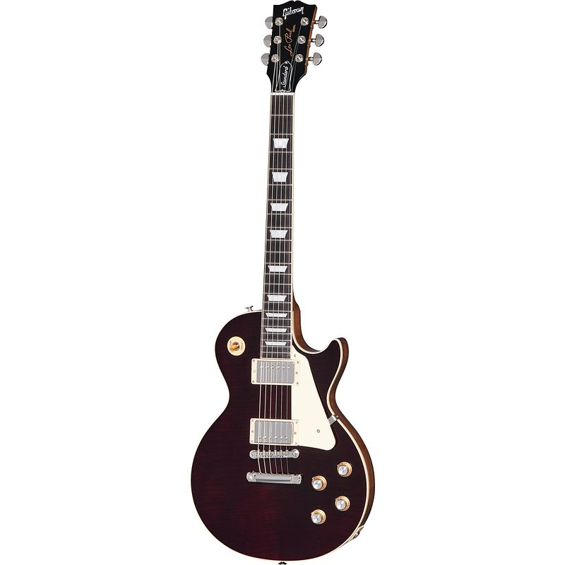 Foto van Gibson original collection les paul standard 60s figured top translucent oxblood elektrische gitaar met koffer