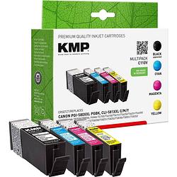 Foto van Kmp inkt combipack vervangt canon pgi-580 xxl, cli-581 xxl compatibel zwart, cyaan, magenta, geel c110v 1576,0205