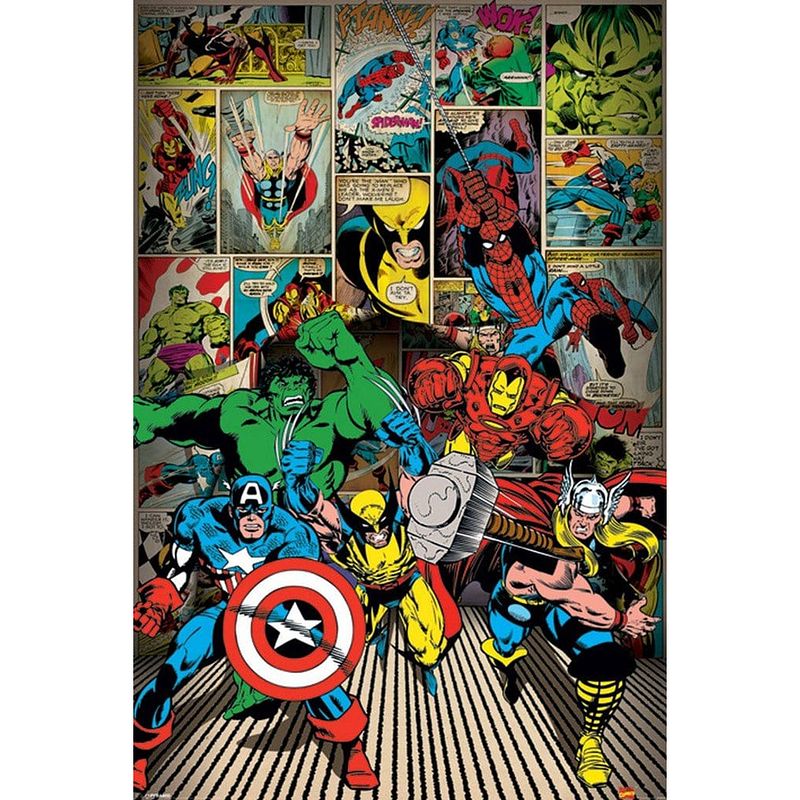 Foto van Pyramid marvel comics here come the heroes poster 61x91,5cm