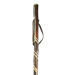 Foto van Classic canes jachtstok - bruin - kastanje hout - spiraal - lengte 122 cm - jagers wandelstok - wandelstok outdoor
