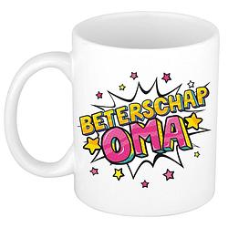 Foto van Beterschap oma cadeau mok / beker wit met sterren 300 ml - feest mokken