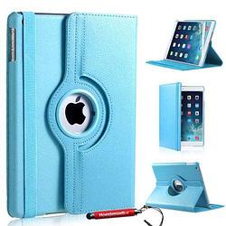 Foto van Licht blauw 360 graden draaibare hoes ipad air 1 met uitschuifbare hoesjesweb stylus - ipad hoes, tablethoes