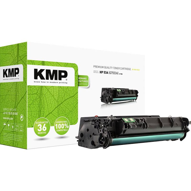 Foto van Kmp h-t88 tonercassette vervangt hp 53x, q7553x zwart 12000 bladzijden compatibel toner